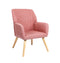 Armchair Lounge Sofa Chair Fabric Couches Pink