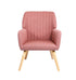 Armchair Lounge Sofa Chair Fabric Couches Pink