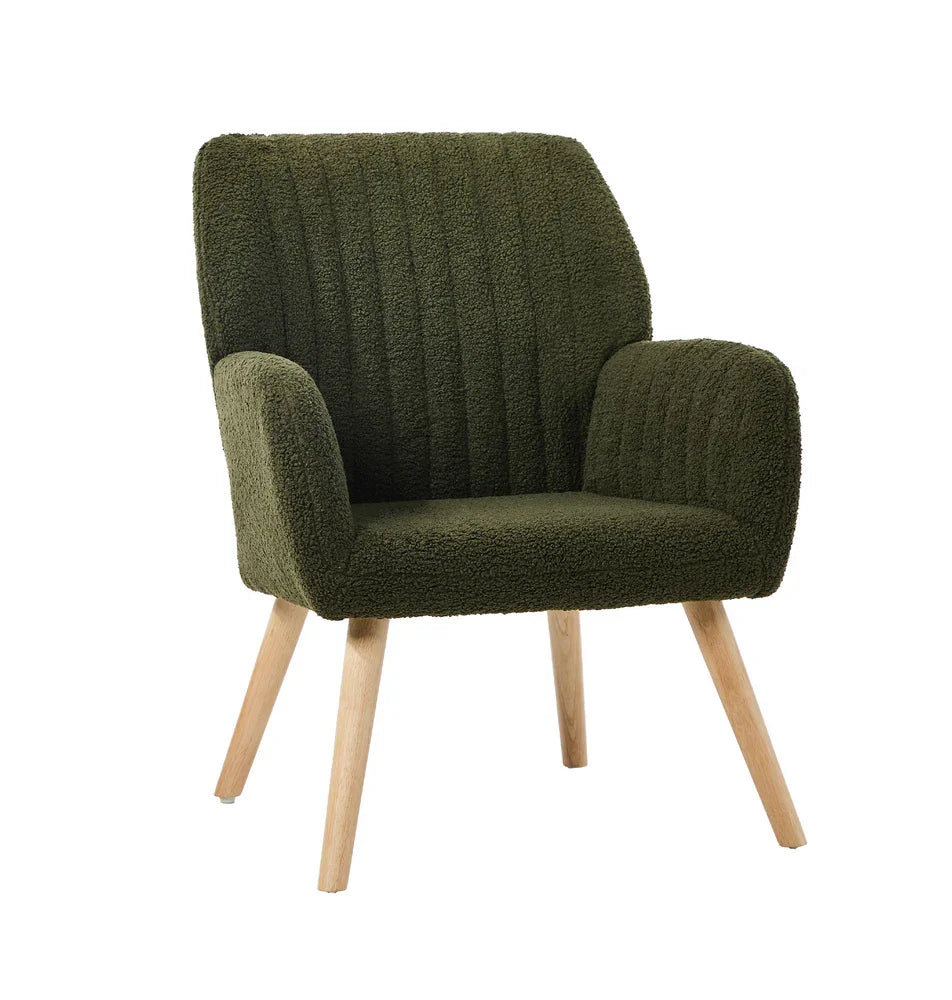 Armchair Lounge Sofa Chair Sherpa Accent Couch Green