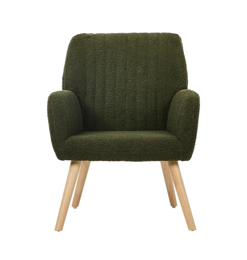 Armchair Lounge Sofa Chair Sherpa Accent Couch Green