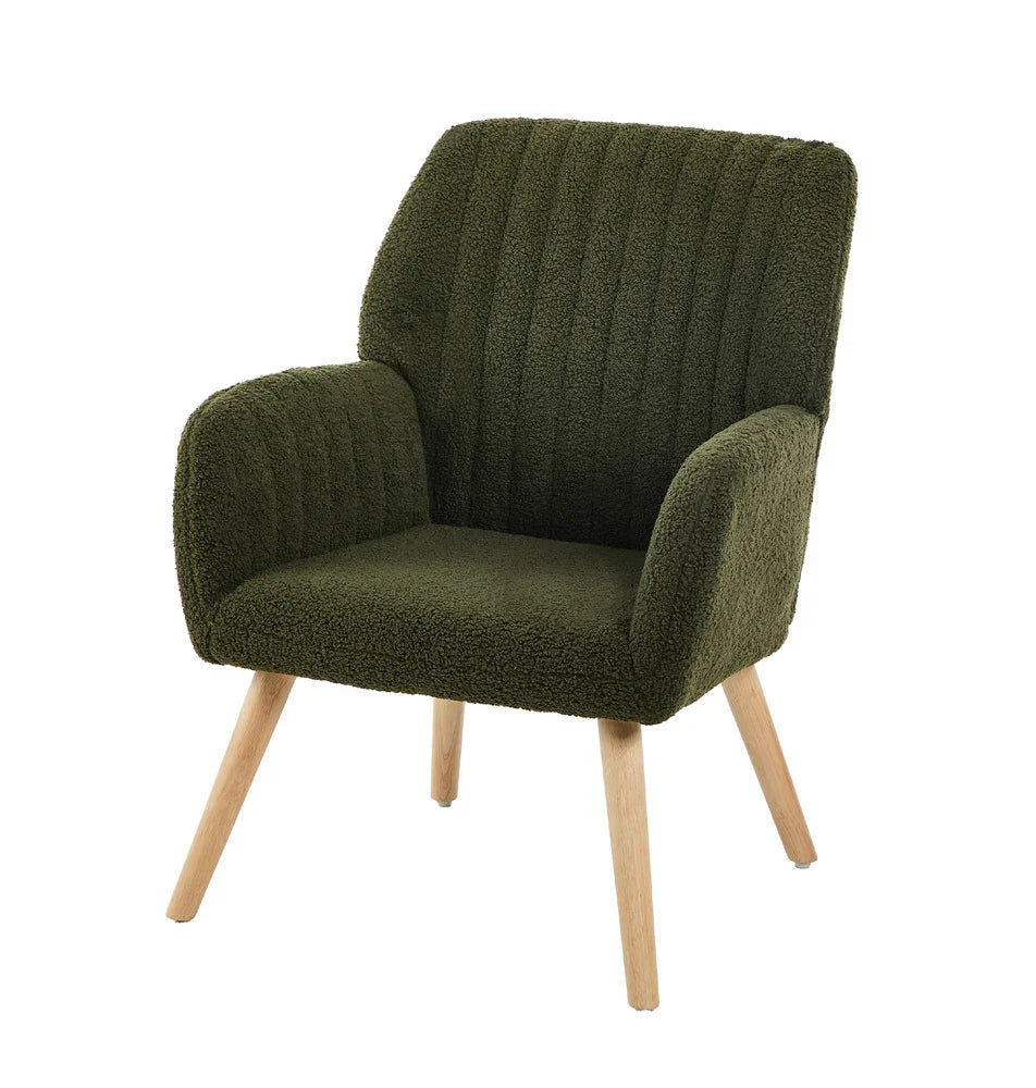 Armchair Lounge Sofa Chair Sherpa Accent Couch Green