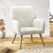 Oikiture Sherpa Armchair Lounge Sofa Chair Upholstered White
