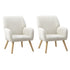 2x Armchair Lounge Sofa Chair Sherpa White