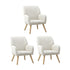 3x Armchair Lounge Sofa Chair Sherpa White