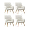 4x Armchair Lounge Sofa Chair Sherpa White