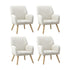 4x Armchair Lounge Sofa Chair Sherpa White