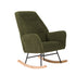 Rocking Chair Armchair Sherpa Accent Upholstered Green