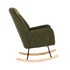 Rocking Chair Armchair Sherpa Accent Upholstered Green