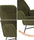 Rocking Chair Armchair Sherpa Accent Upholstered Green