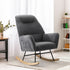 Rocking Chair Armchair Sherpa Accent Upholstered Grey