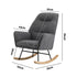 Rocking Chair Armchair Sherpa Accent Upholstered Grey