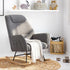 Rocking Chair Armchair Sherpa Accent Upholstered Grey