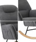 Rocking Chair Armchair Sherpa Accent Upholstered Grey