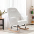 Rocking Chair Armchair Sherpa Accent Upholstered White