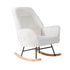Rocking Chair Armchair Sherpa Accent Upholstered White