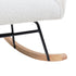 Rocking Chair Armchair Sherpa Accent Upholstered White