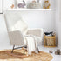 Rocking Chair Armchair Sherpa Accent Upholstered White