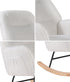Rocking Chair Armchair Sherpa Accent Upholstered White