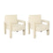 2x Armchair Velvet Accent Chairs 1 Seater Lounge Sofa Beige