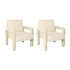 2x Armchair Velvet Accent Chairs 1 Seater Lounge Sofa Beige