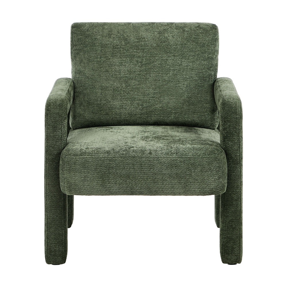 Armchair Velvet Chairs 1 Seater Lounge Sofa Chair Green