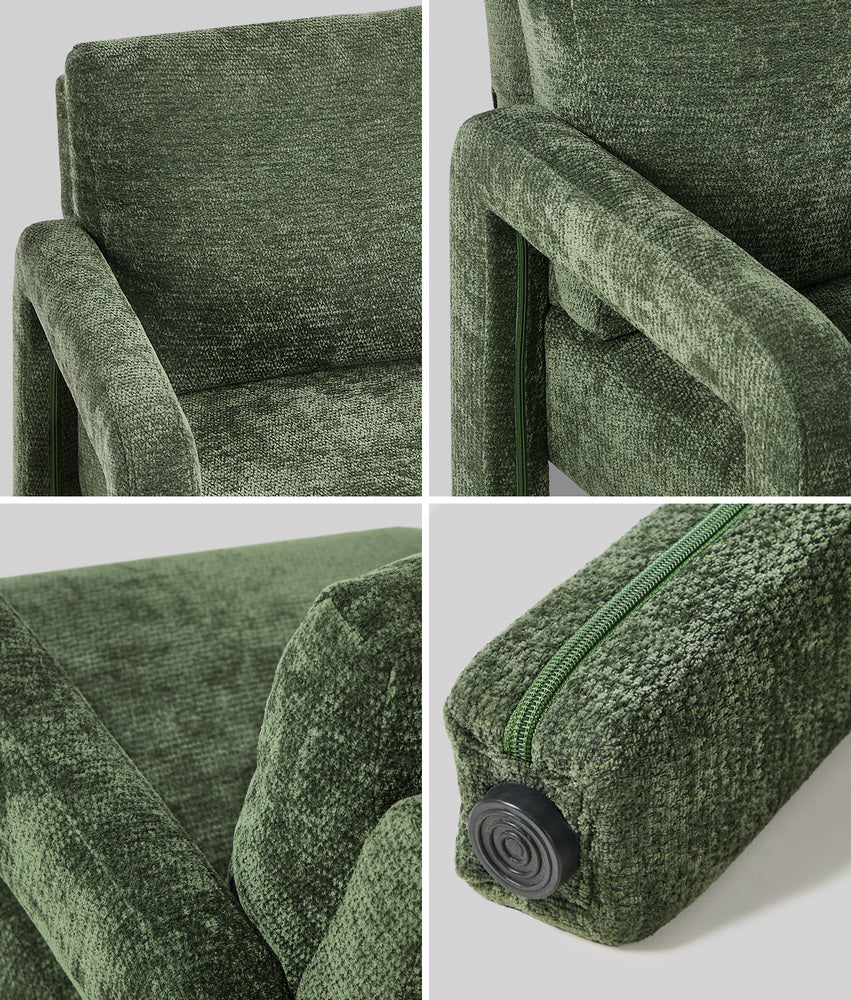 Armchair Velvet Chairs 1 Seater Lounge Sofa Chair Green