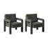 2x Armchair Velvet Accent Chairs 1 Seater Lounge Sofa Grey