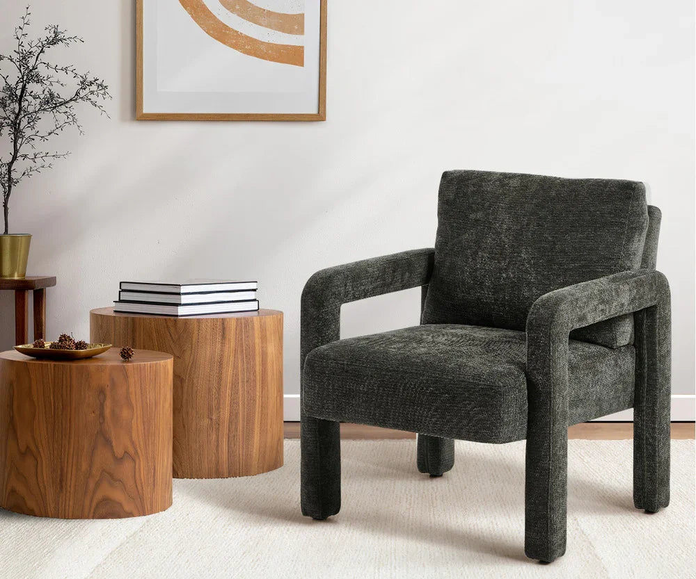 2x Armchair Velvet Accent Chairs 1 Seater Lounge Sofa Grey