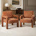 2x Armchair Velvet  Chairs 1 Seater Lounge Sofa Chair Orange