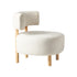 2x Wooden Armchair Chair Linen Fabric Accent Armchairs Beige