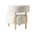 2x Wooden Armchair Chair Linen Fabric Accent Armchairs Beige