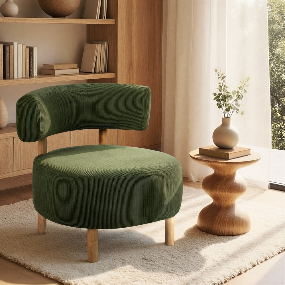 Wooden Armchair Lounge Chair Velvet Accent Armchairs Green