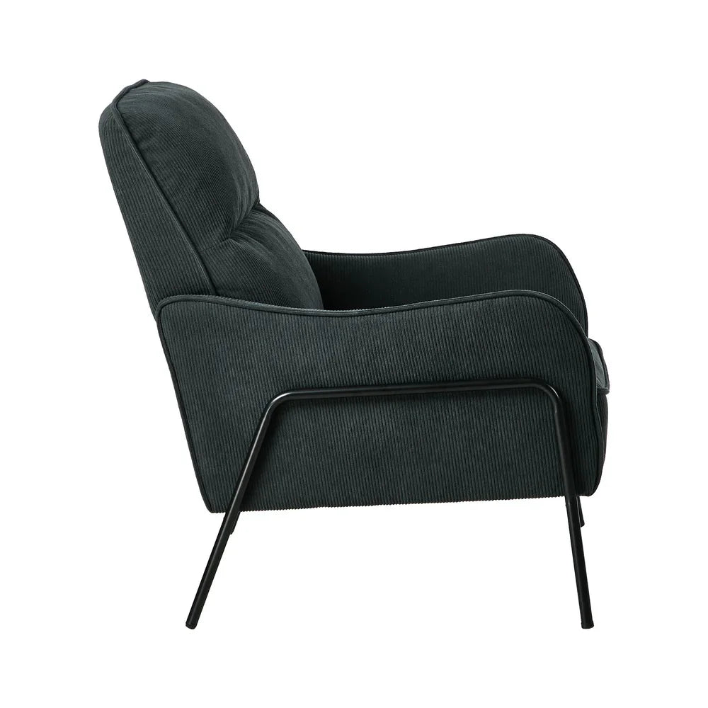 Armchair Velvet Fabric Lounge Chair Accent Chair Grey