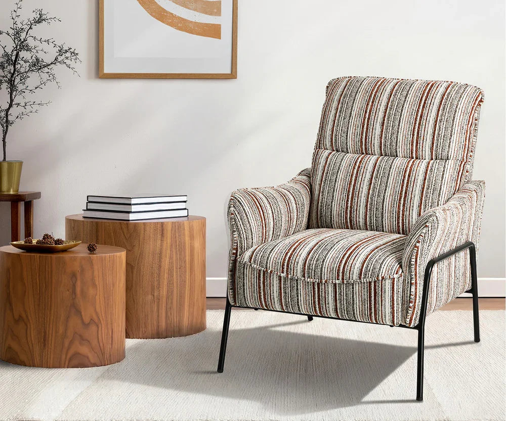 Armchair Chenille Fabric Lounge Chair Accent Chair Brown