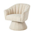 Oikiture Swivel Armchair Linen Fabric Beige
