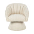 Oikiture Swivel Armchair Linen Fabric Beige