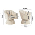 Oikiture Swivel Armchair Linen Fabric Beige