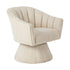 Oikiture Swivel Armchair Linen Fabric Beige