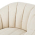 Oikiture Swivel Armchair Linen Fabric Beige