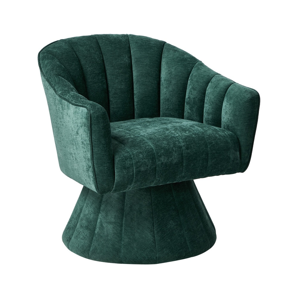 Swivel Armchair Linen Fabric Lounge Chair Accent Chair Green