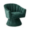 360° Swivel Linen Armchair – Green, Extra‑Deep Seat & Metal Frame