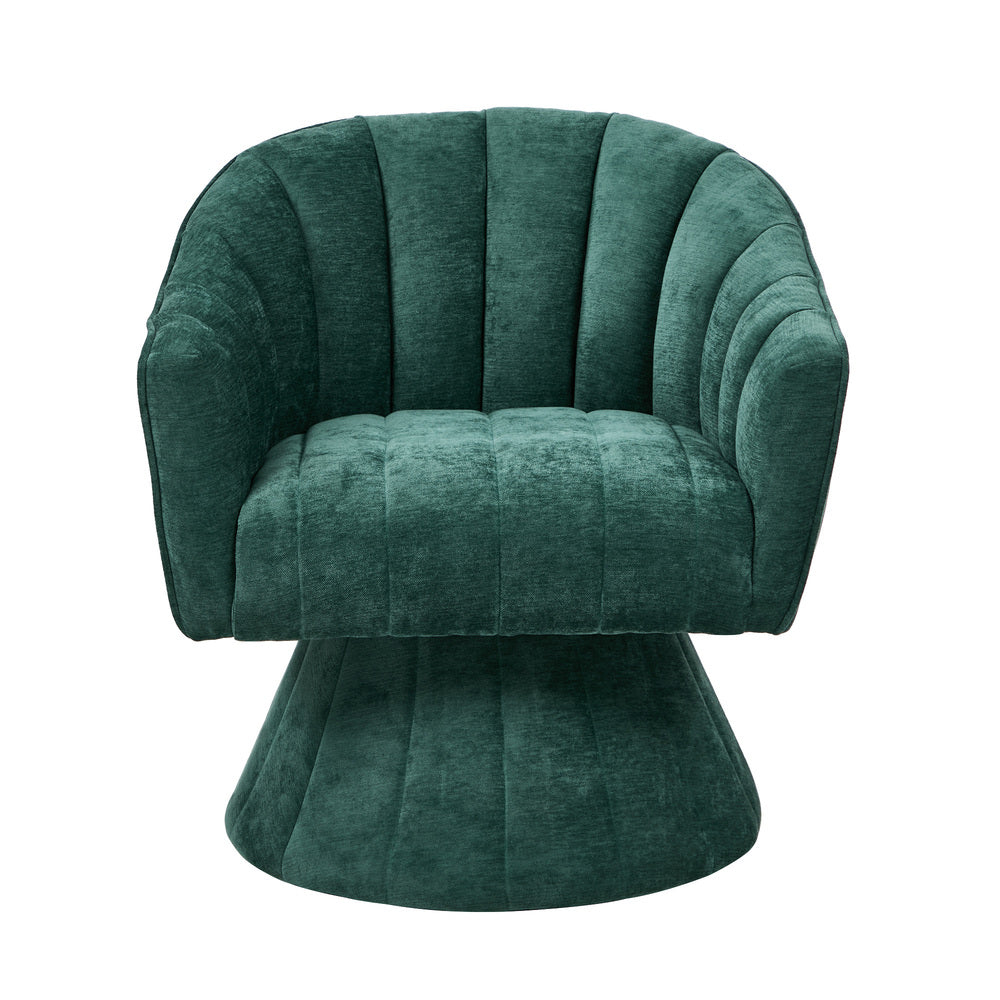 Swivel Armchair Linen Fabric Lounge Chair Accent Chair Green