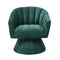 Swivel Armchair Linen Fabric Lounge Chair Accent Chair Green