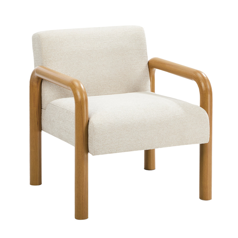 Armchair Accent Fabric Chair Lounge Sofa Beige