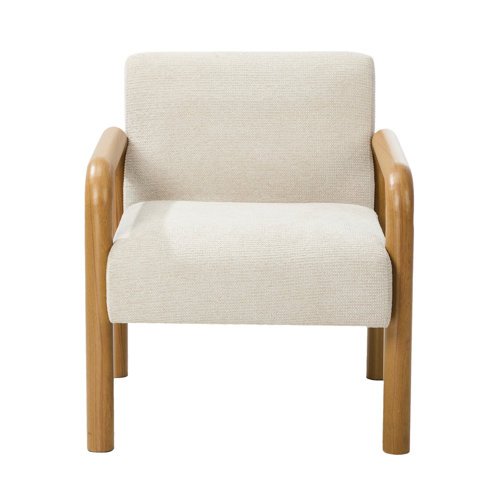 Armchair Accent Fabric Chair Lounge Sofa Beige