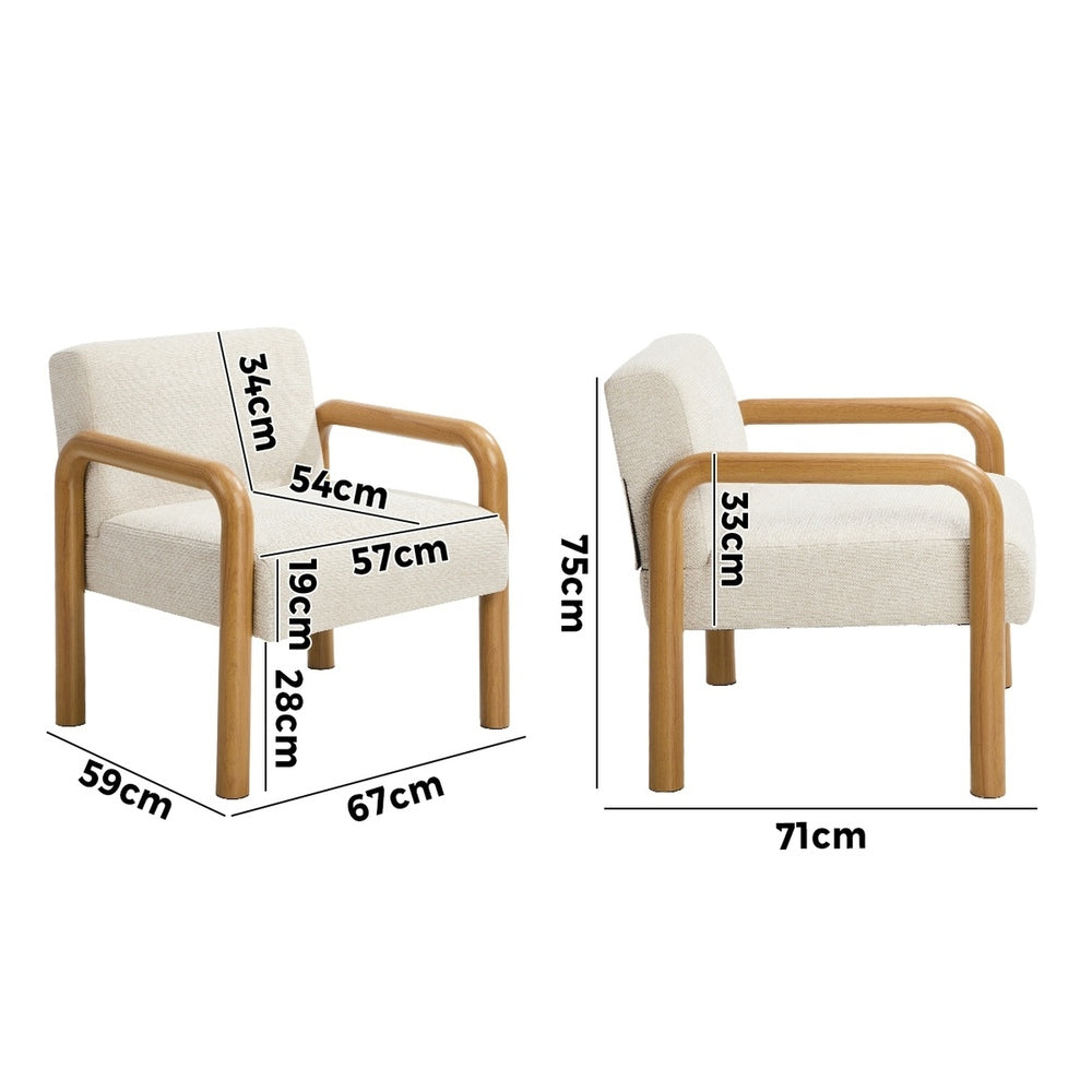 Armchair Accent Fabric Chair Lounge Sofa Beige
