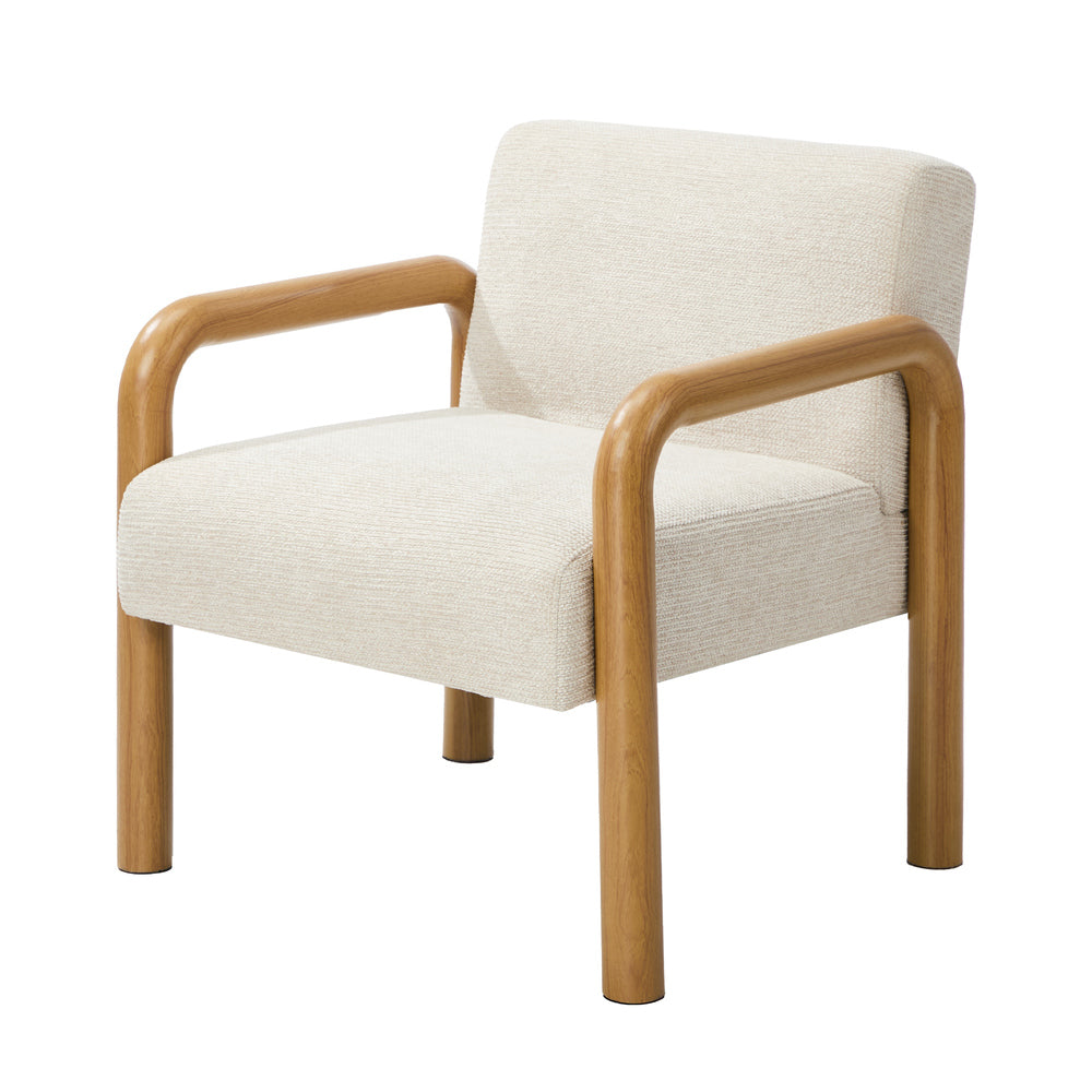 Armchair Accent Fabric Chair Lounge Sofa Beige