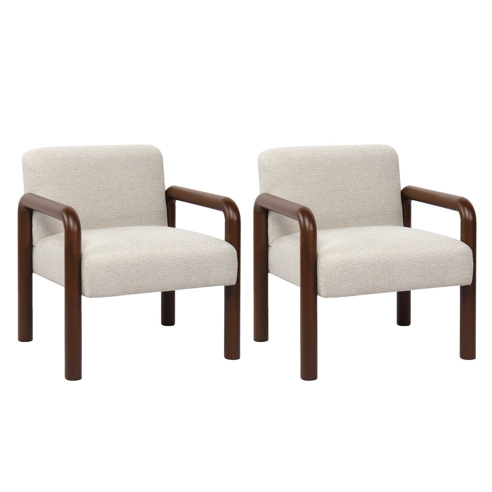 2x Armchair Accent Fabric Chair Lounge Sofa Walunt