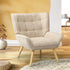 Armchair Fabric Upholstered Tub Chair Beige