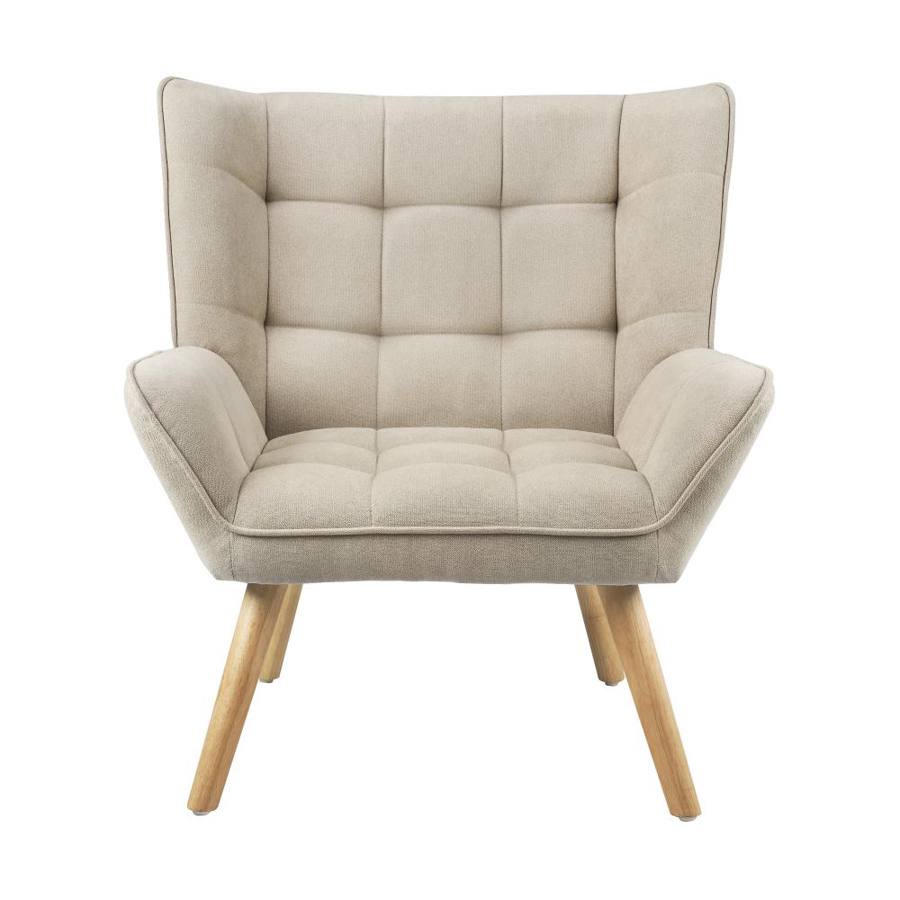 Armchair Fabric Upholstered Tub Chair Beige